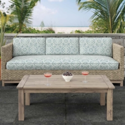 D2550 Caribbean fabric upholstered on furniture scene