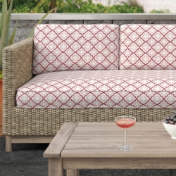 D2560 Scarlet fabric upholstered on furniture scene