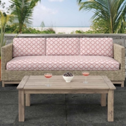 D2561 Strawberry fabric upholstered on furniture scene
