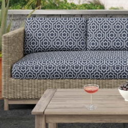 D2564 Navy fabric upholstered on furniture scene