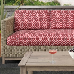 D2566 Crimson fabric upholstered on furniture scene