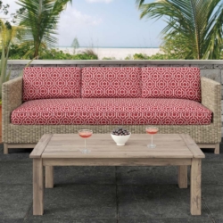 D2566 Crimson fabric upholstered on furniture scene