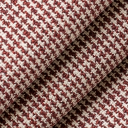 D2575 Mini Check Crimson Upholstery Fabric Closeup to show texture
