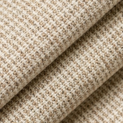 D2578 Mini Check Sand Upholstery Fabric Closeup to show texture