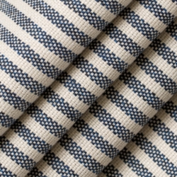 D2588 Ticking Navy Upholstery Fabric Closeup to show texture