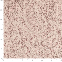 Image of D2595 Paisley Crimson showing scale of fabric
