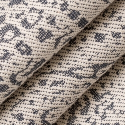 D2597 Paisley Navy Upholstery Fabric Closeup to show texture
