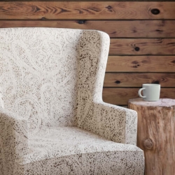 D2598 Paisley Walnut fabric upholstered on furniture scene