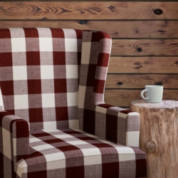 D2601 Buffalo Crimson fabric upholstered on furniture scene