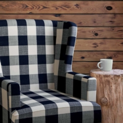 D2602 Buffalo Navy fabric upholstered on furniture scene