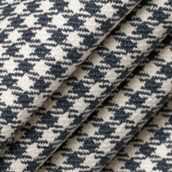D2609 Check Navy Upholstery Fabric Closeup to show texture