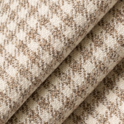 D2611 Check Sand Upholstery Fabric Closeup to show texture