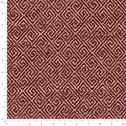Image of D2615 Greek Key Crimson showing scale of fabric