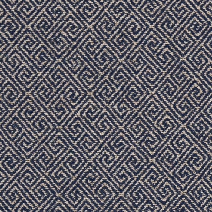 D2618 Greek Key Navy upholstery fabric by the yard full size image