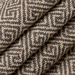 D2619 Greek Key Walnut Upholstery Fabric Closeup to show texture