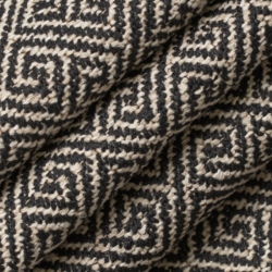 D2620 Greek Key Coal Upholstery Fabric Closeup to show texture