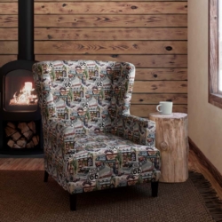 D2670 Route 66 fabric upholstered on furniture scene
