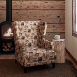 D2671 Cabin Pine fabric upholstered on furniture scene