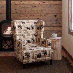 D2673 Woodland fabric upholstered on furniture scene