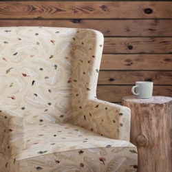 D2680 Fishing Khaki fabric upholstered on furniture scene