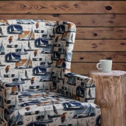 D2685 Sail Away fabric upholstered on furniture scene