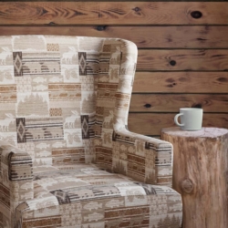 D2687 Moose Neutral fabric upholstered on furniture scene