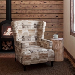 D2687 Moose Neutral fabric upholstered on furniture scene