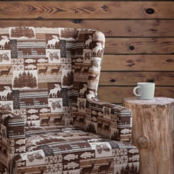 D2689 Moose Slate fabric upholstered on furniture scene