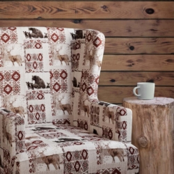 D2697 Den Redstone fabric upholstered on furniture scene