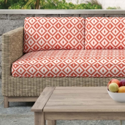 D2710 Coral fabric upholstered on furniture scene