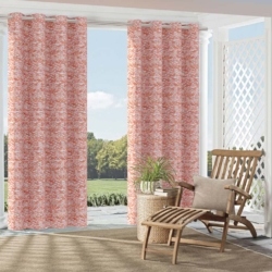 D2726 Orange Zest drapery fabric on window treatments