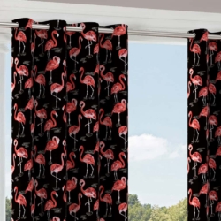 D2730 Flamingo drapery fabric on window treatments