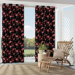 D2730 Flamingo drapery fabric on window treatments