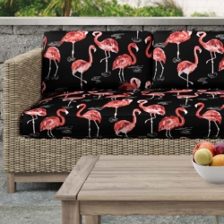 D2730 Flamingo fabric upholstered on furniture scene