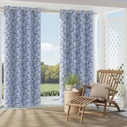 D2732 Blue drapery fabric on window treatments