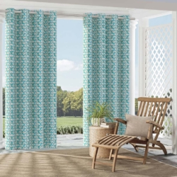 D2736 Mediterranean drapery fabric on window treatments