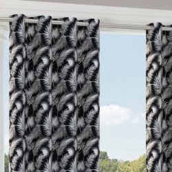 D2748 Obsidian drapery fabric on window treatments