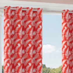 D2749 Papaya drapery fabric on window treatments