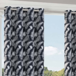 D2751 Navy drapery fabric on window treatments