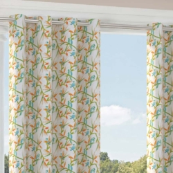 D2753 Tropical drapery fabric on window treatments