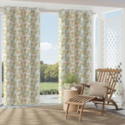 D2753 Tropical drapery fabric on window treatments