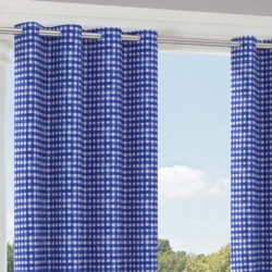 D2756 Cobalt drapery fabric on window treatments