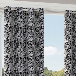 D2759 Raven drapery fabric on window treatments