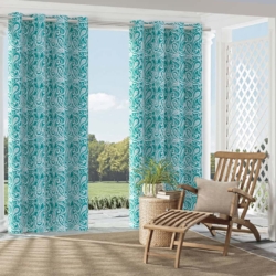D2760 Caribbean drapery fabric on window treatments