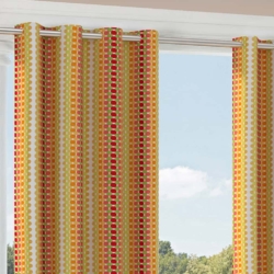 D2763 Citrus drapery fabric on window treatments