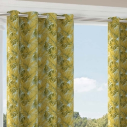 D2767 Aqua drapery fabric on window treatments