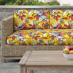 D2769 Canary fabric upholstered on furniture scene