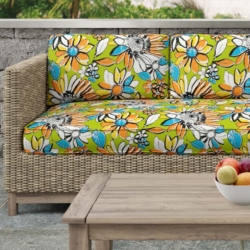 D2770 Chartreuse fabric upholstered on furniture scene