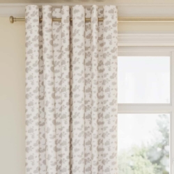 D2903 Pebble drapery fabric on window treatments
