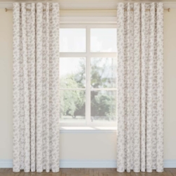D2903 Pebble drapery fabric on window treatments